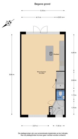 Floorplan - Zeisstraat 34, 1445 HB Purmerend